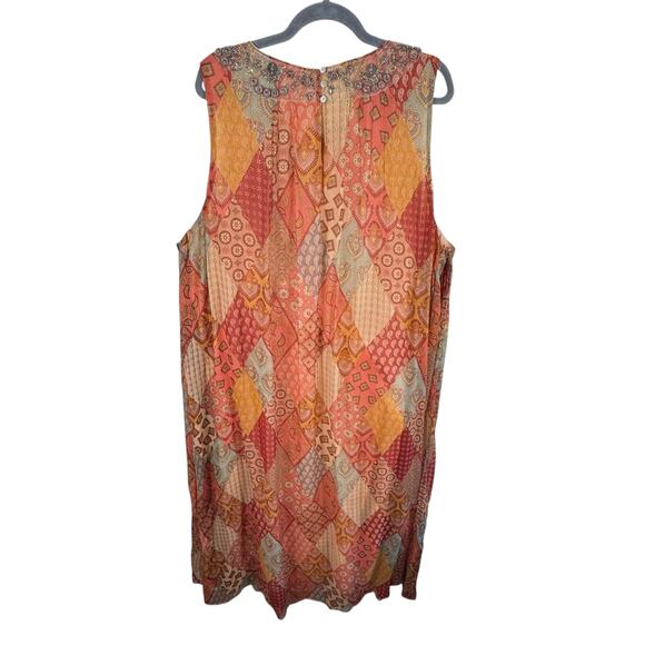 Soft Surroundings Colorful Beaded Boho Sleeveless Crinkle Maxi‎ Shift Dress 2X - Picture 4 of 11